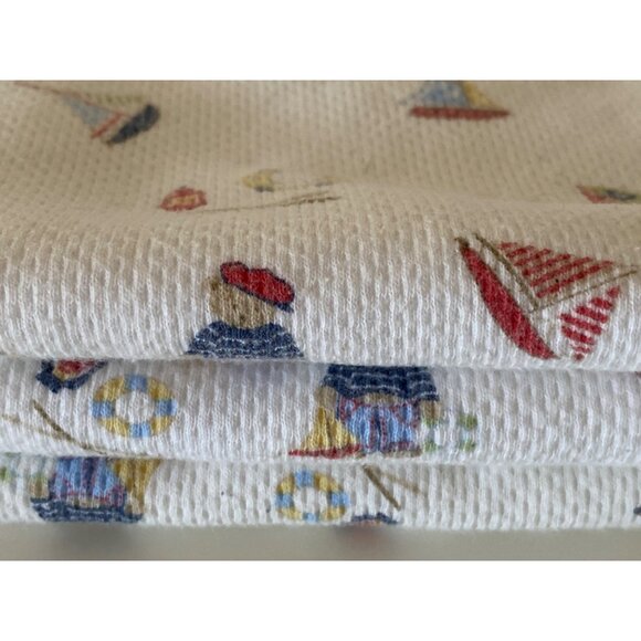 Laura Ashley Baby Boy Blanket Teddy Bear Sailboat Measures 27"x28" - Picture 8 of 13